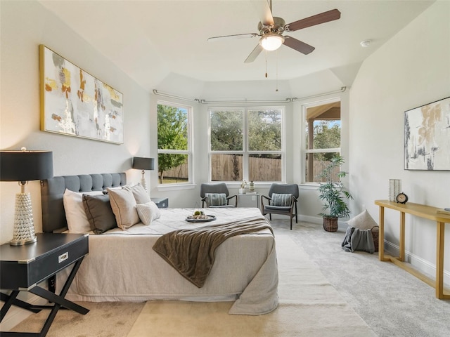 8505 Moccasin Path, Austin, TX 78736 - carpeted bedroom featuring a ceiling fan and baseboards