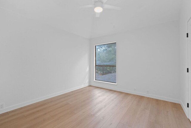5209 Concho Creek Bnd, Austin, TX 78735 - unfurnished room featuring wood finished floors, ceiling fan, and lofted ceiling