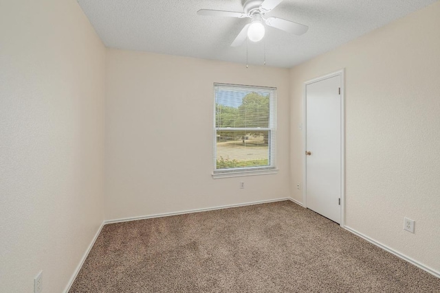 2202 Clayton Way, Cedar Park, TX 78613 - empty room with carpet flooring, ceiling fan, a textured ceiling, and baseboards