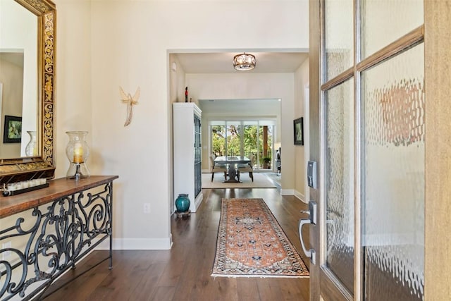 121 Wild Honeysuckle Way, San Marcos, TX 78666 - entryway with dark wood-type flooring