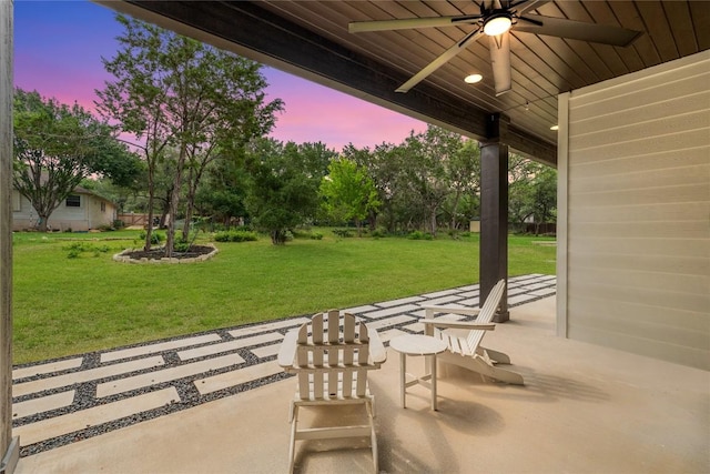 22005 Briarcliff Dr, Spicewood, TX 78669 - view of patio / terrace with a ceiling fan