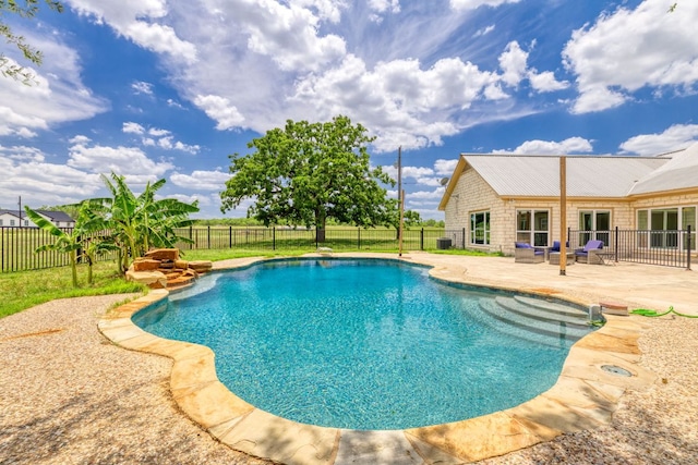 12011 Fm 1150th Rd, Luling, TX 78648 - view of swimming pool with a patio area, a fenced backyard, and cooling unit