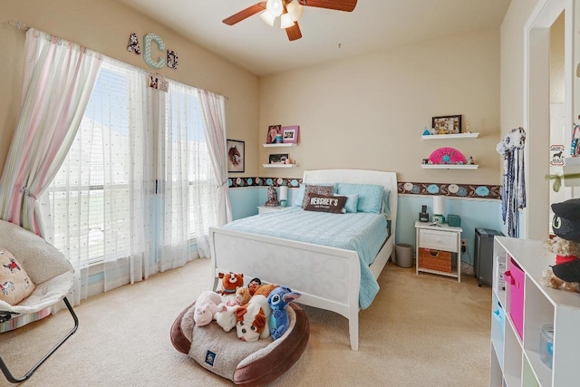 1617 High Lonesome, Leander, TX 78641 - bedroom with light colored carpet and a ceiling fan