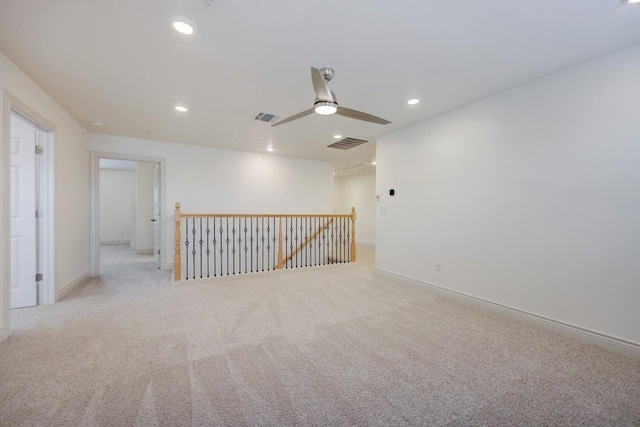 2105 Tiger Trl Unit 303, Round Rock, TX 78665 - carpeted empty room featuring recessed lighting, a ceiling fan, and baseboards