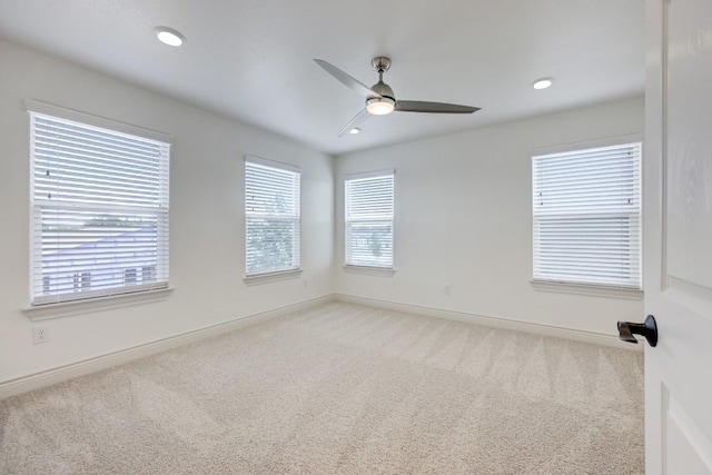 2105 Tiger Trl Unit 303, Round Rock, TX 78665 - empty room with carpet flooring, a ceiling fan, baseboards, and recessed lighting