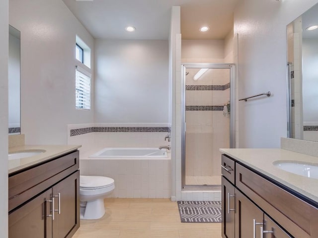 124 Cumberland Rd Unit 401, Austin, TX 78704 - full bath featuring a shower stall, two vanities, a bath, and toilet