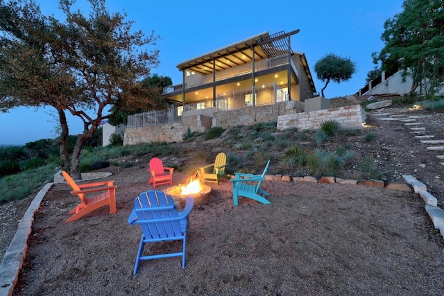 19000 Silver Maple Dr, Lago Vista, TX 78645 - view of yard featuring an outdoor fire pit