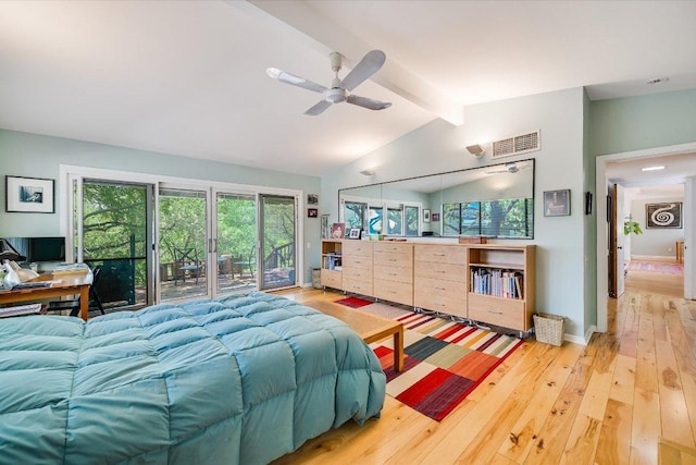 3403 Spanish Oak Dr, Austin, TX 78731 - bedroom with light wood-style flooring, access to exterior, and baseboards