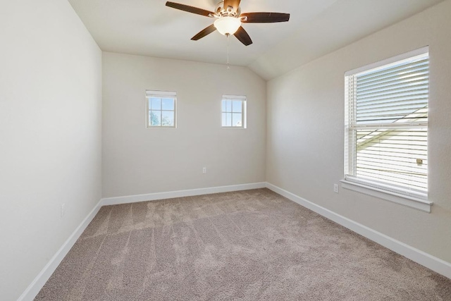 2613 Ibaza Bnd Unit 58, Leander, TX 78641 - carpeted empty room with ceiling fan, baseboards, and lofted ceiling