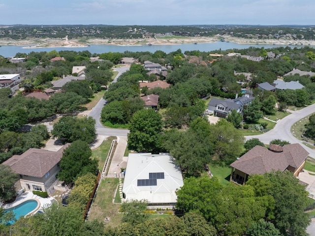 606 Explorer, Lakeway, TX 78734 - aerial view of residential area with a large body of water