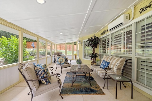 606 Explorer, Lakeway, TX 78734 - sunroom featuring a wall mounted AC and outdoor lounge area