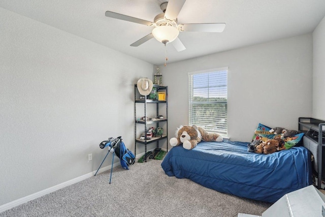 357 Cathedral Mountain Dr, Dripping Springs, TX 78620 - carpeted bedroom featuring baseboards and a ceiling fan