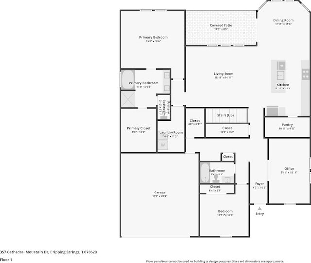 357 Cathedral Mountain Dr, Dripping Springs, TX 78620 - view of room layout