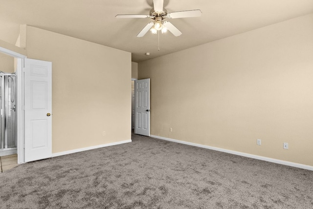 118 Lone Shadow Dr, Harker Heights, TX 76548 - unfurnished bedroom with carpet flooring, baseboards, and ceiling fan