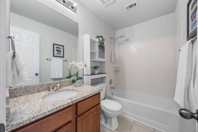 805 Meadow Bluff Ct, Round Rock, TX 78665 - full bath with bathing tub / shower combination, vanity, tile patterned flooring, and toilet