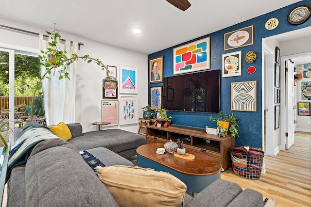 4708 Turnstone Dr, Austin, TX 78744 - living area featuring wood finished floors, baseboards, and recessed lighting
