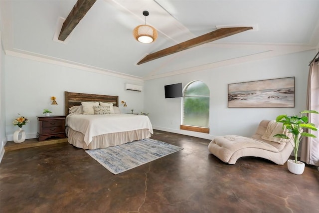 250 Porter Ln, Leander, TX 78641 - bedroom with an AC wall unit and concrete floors