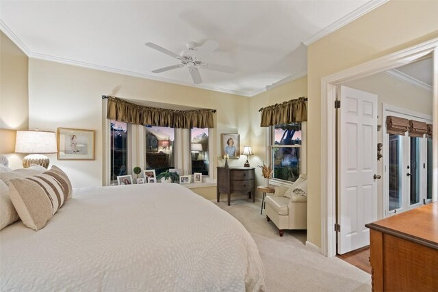40 Tournament Way Unit G-32, The Hills, TX 78738 - carpeted bedroom with crown molding, ceiling fan, and baseboards