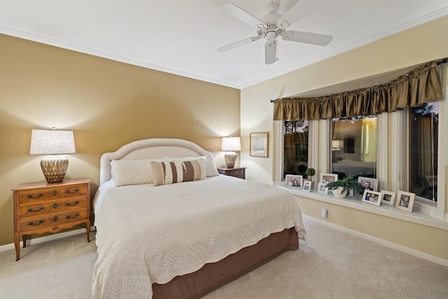 40 Tournament Way Unit G-32, The Hills, TX 78738 - bedroom featuring carpet flooring, crown molding, baseboards, and ceiling fan