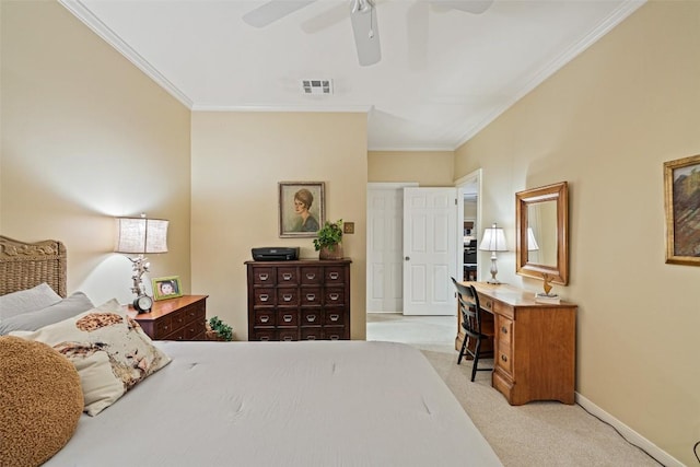 40 Tournament Way Unit G-32, The Hills, TX 78738 - bedroom with carpet flooring, crown molding, baseboards, and a ceiling fan