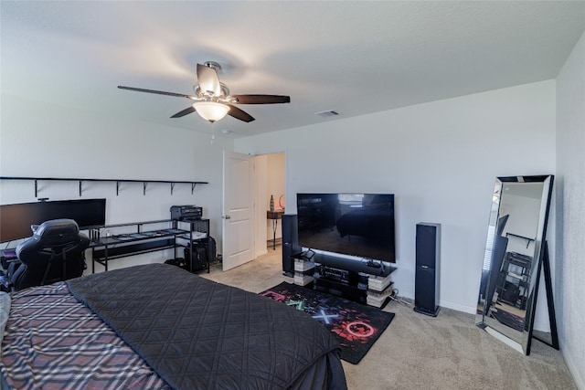 301 Wonderful Life Way, Jarrell, TX 76537 - bedroom featuring carpet floors, a ceiling fan, and baseboards