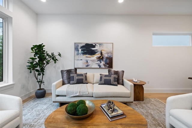 900 S 2nd St Unit 20, Austin, TX 78704 - living area with recessed lighting, wood finished floors, and baseboards