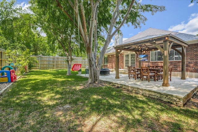 10807 Pinkney Ln, Austin, TX 78739 - view of yard with a gazebo and a patio area