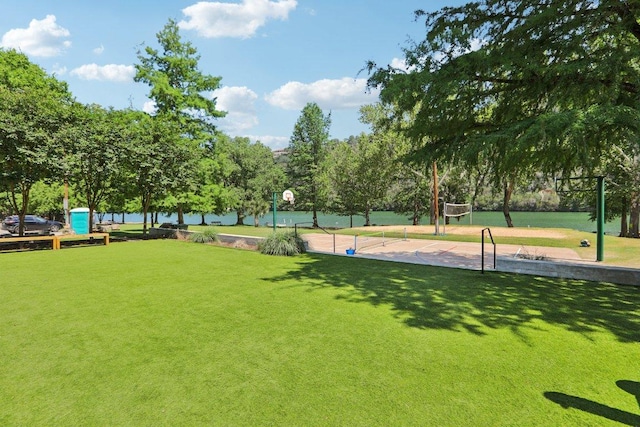 2302 Bahama Rd, Austin, TX 78733 - view of home's community with community basketball court, a lawn, and volleyball court