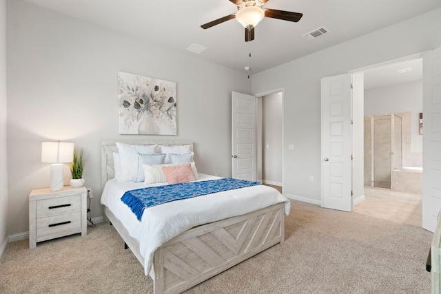 9904 Comely Bnd, Manor, TX 78653 - carpeted bedroom with ensuite bath and ceiling fan