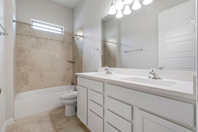 9904 Comely Bnd, Manor, TX 78653 - full bathroom featuring washtub / shower combination, double vanity, and tile patterned floors