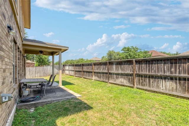 1317 Gaviota Ln, Leander, TX 78641 - view of yard featuring a ceiling fan and a patio area