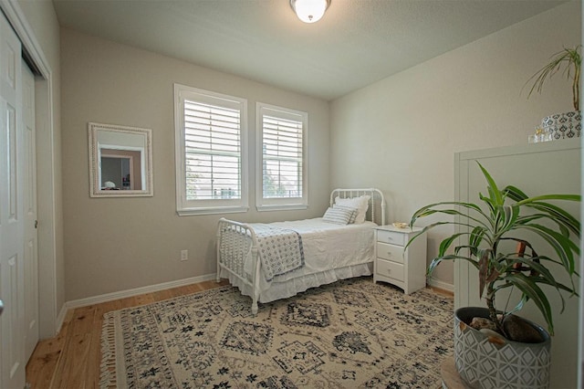 205 Michaelis Dr, Leander, TX 78641 - bedroom with light wood-style flooring, baseboards, and a closet