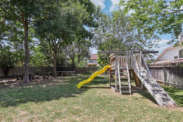 20737 Kearney Hill Rd, Pflugerville, TX 78660 - view of playground featuring a fenced backyard and a trampoline