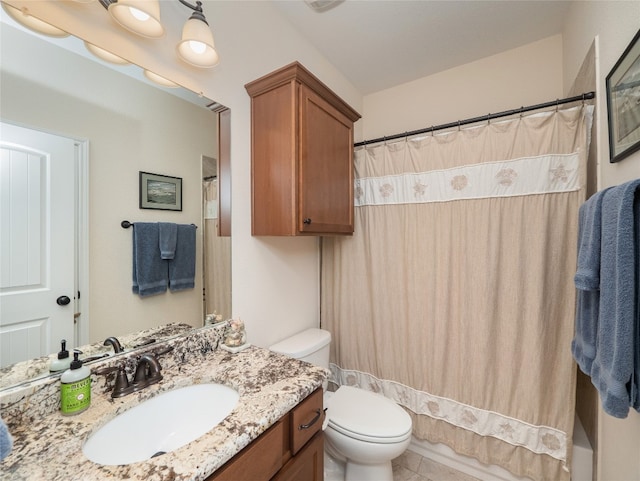 7 Redwood Cir, Wimberley, TX 78676 - bathroom featuring vanity, toilet, and tile patterned flooring