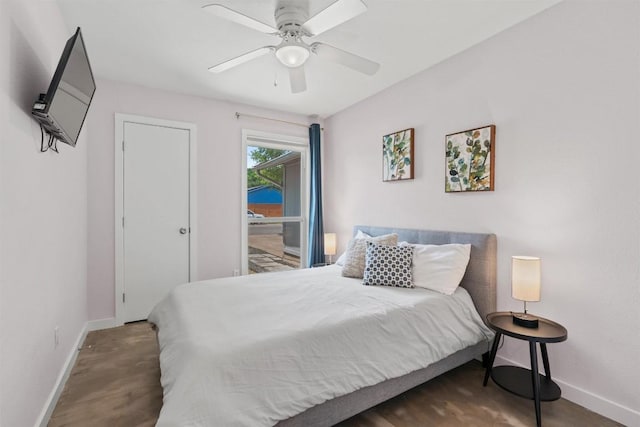 1514 Turtle Creek Blvd, Austin, TX 78745 - bedroom with baseboards and ceiling fan