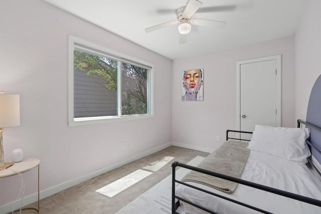 1514 Turtle Creek Blvd, Austin, TX 78745 - bedroom featuring baseboards, ceiling fan, and carpet flooring