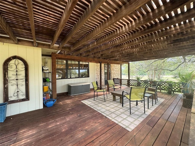 4006 Spanish Oak Ln, Dripping Springs, TX 78620 - deck with a pergola and a hot tub