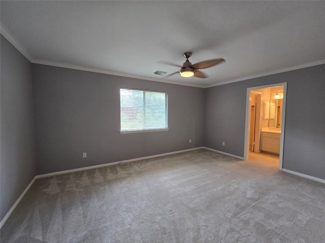 1411 Hunter Ace Way, Cedar Park, TX 78613 - carpeted empty room featuring ornamental molding and ceiling fan