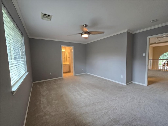 1411 Hunter Ace Way, Cedar Park, TX 78613 - empty room with ceiling fan, carpet, and crown molding