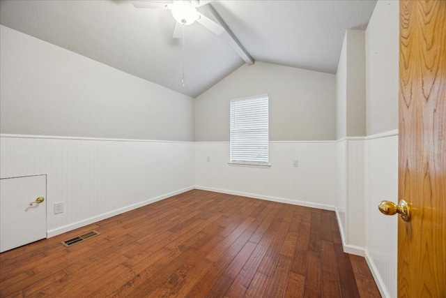 11900 Tunnel Trl, Manchaca, TX 78652 - bonus room with hardwood / wood-style floors, wainscoting, and ceiling fan