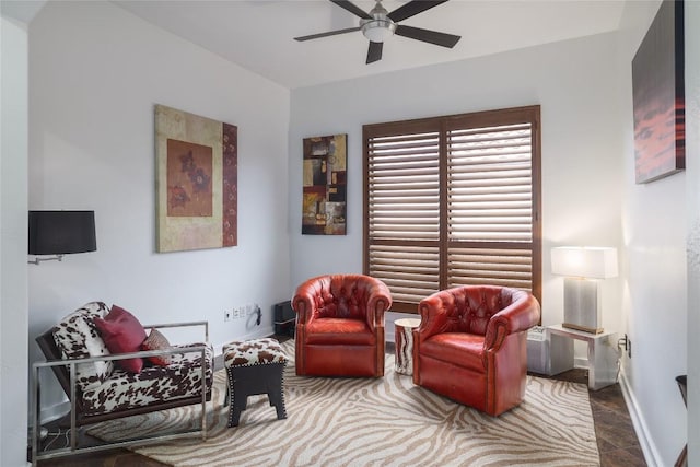 15203 Lariat Trl, Austin, TX 78734 - sitting room featuring ceiling fan and baseboards