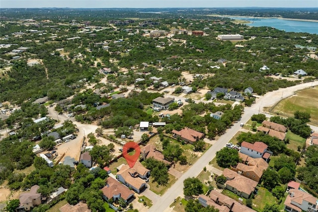 15203 Lariat Trl, Austin, TX 78734 - aerial view of property's location with a large body of water and nearby suburban area