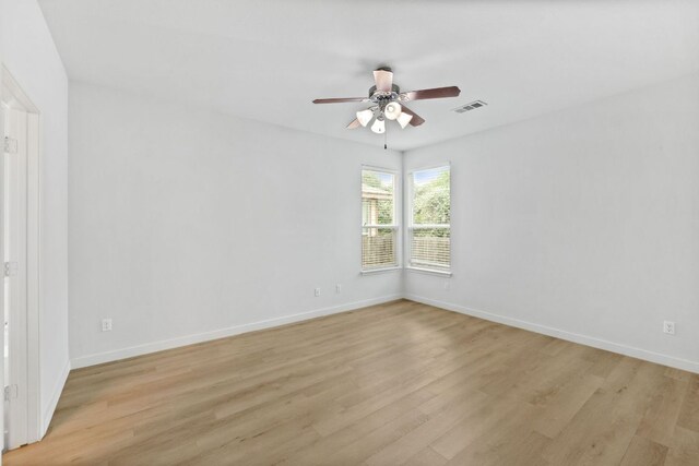 1708 Rockland Dr Unit 177, Austin, TX 78748 - empty room featuring a ceiling fan, light wood-type flooring, and baseboards