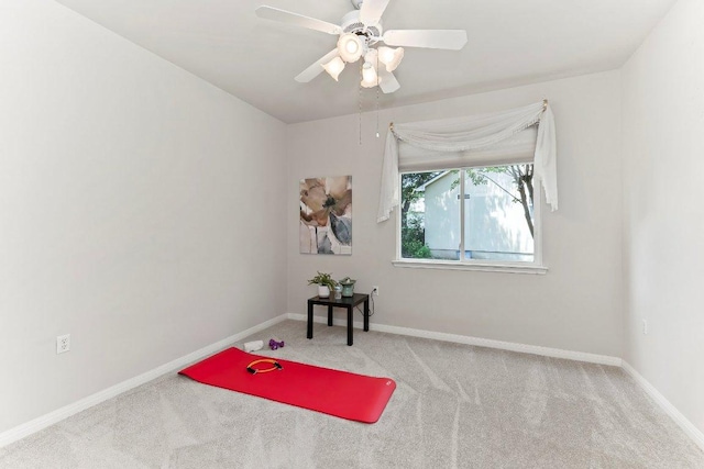 103 Winecup Way, Georgetown, TX 78633 - rec room with carpet floors, baseboards, and a ceiling fan