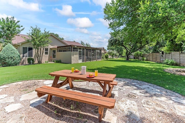 103 Winecup Way, Georgetown, TX 78633 - view of yard featuring a sunroom and a patio