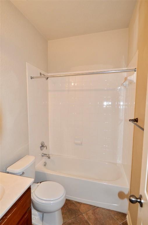 12609 Lee Park Ln, Austin, TX 78732 - full bath with vanity, toilet,  shower combination, and tile patterned floors