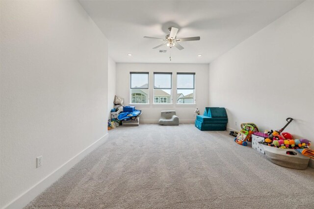 2905 Canto Trce, Leander, TX 78641 - playroom featuring ceiling fan and carpet floors
