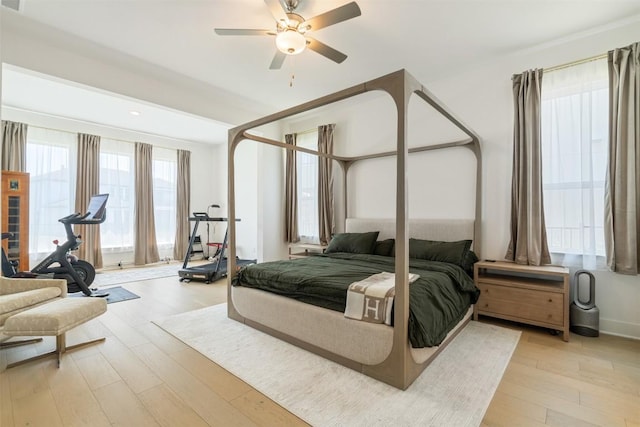 2905 Canto Trce, Leander, TX 78641 - bedroom with light wood-style flooring and a ceiling fan
