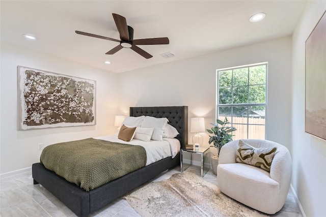 5403 Village Ln, Austin, TX 78744 - bedroom featuring recessed lighting, baseboards, and ceiling fan