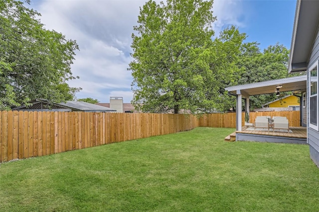 5403 Village Ln, Austin, TX 78744 - view of yard featuring a wooden deck